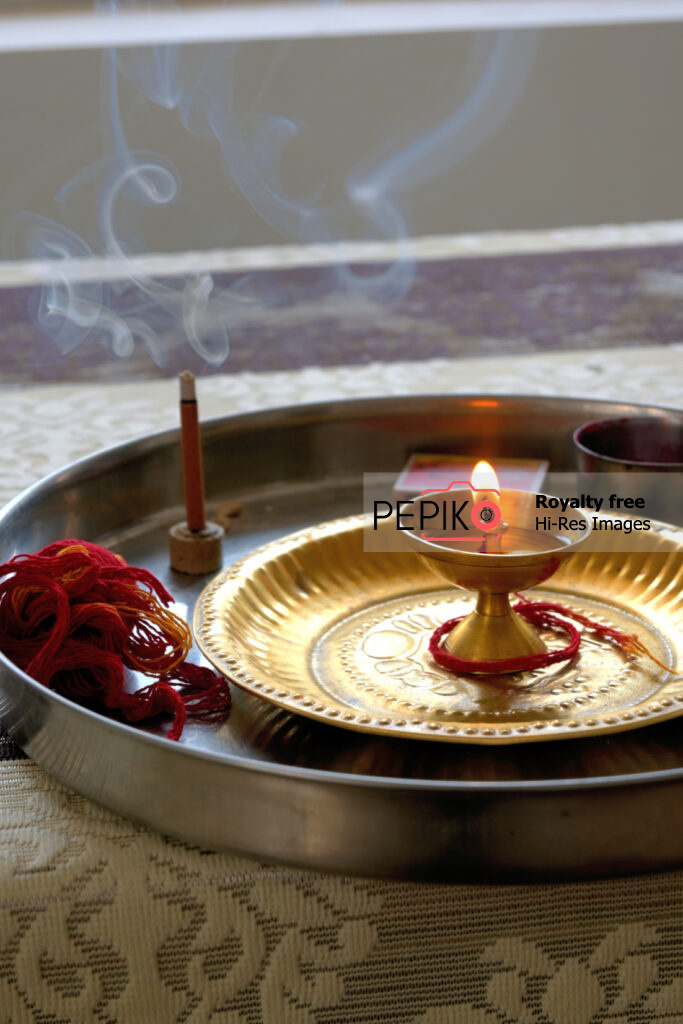 Fire lamp to be used while praying in India