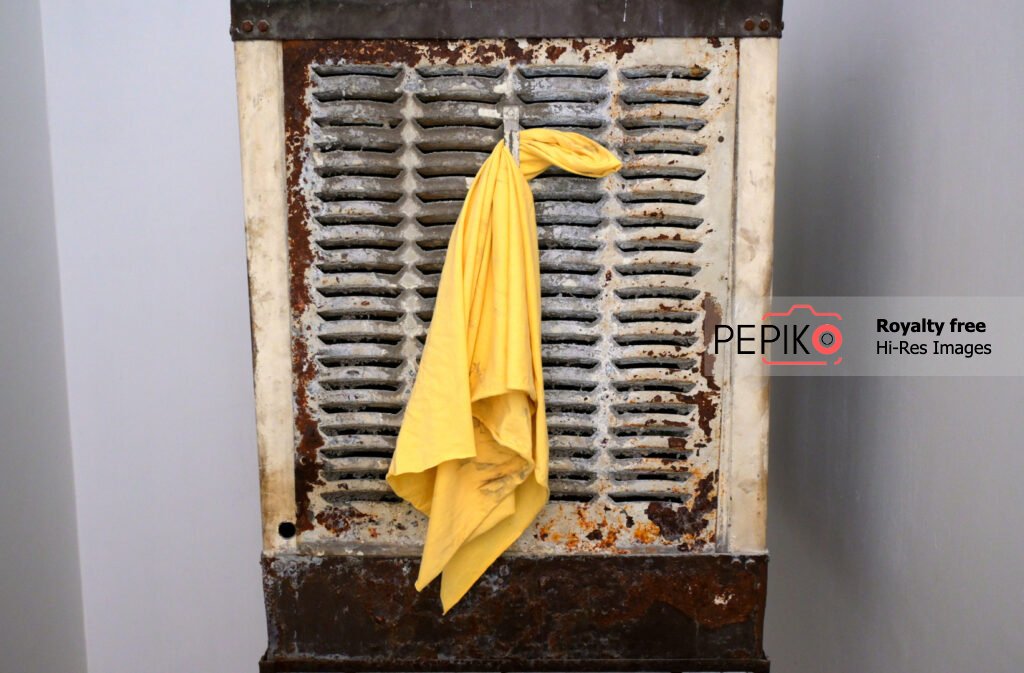 Rusted air cooler in an Indian house