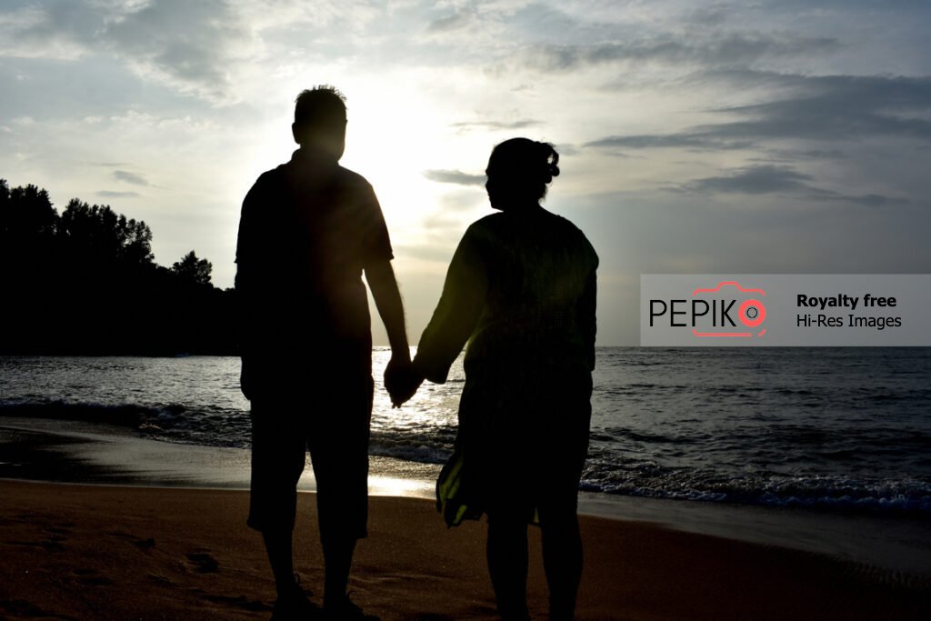 
									Mature couple traveling in GOA India and enjoying at beach