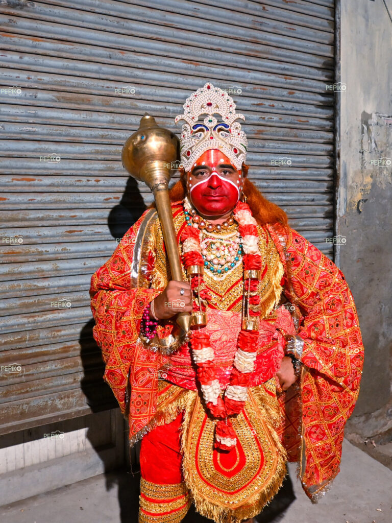 
									Portrait of person in Lord Hanuman’s costume