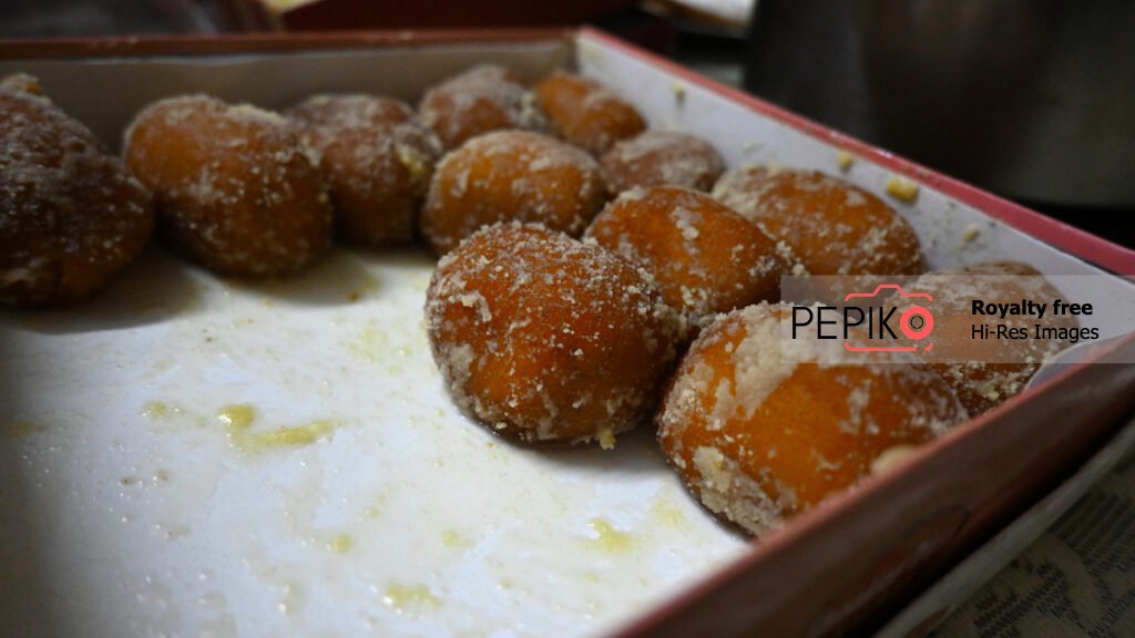 
									Close up of an Indian sweet Gulab Jammun