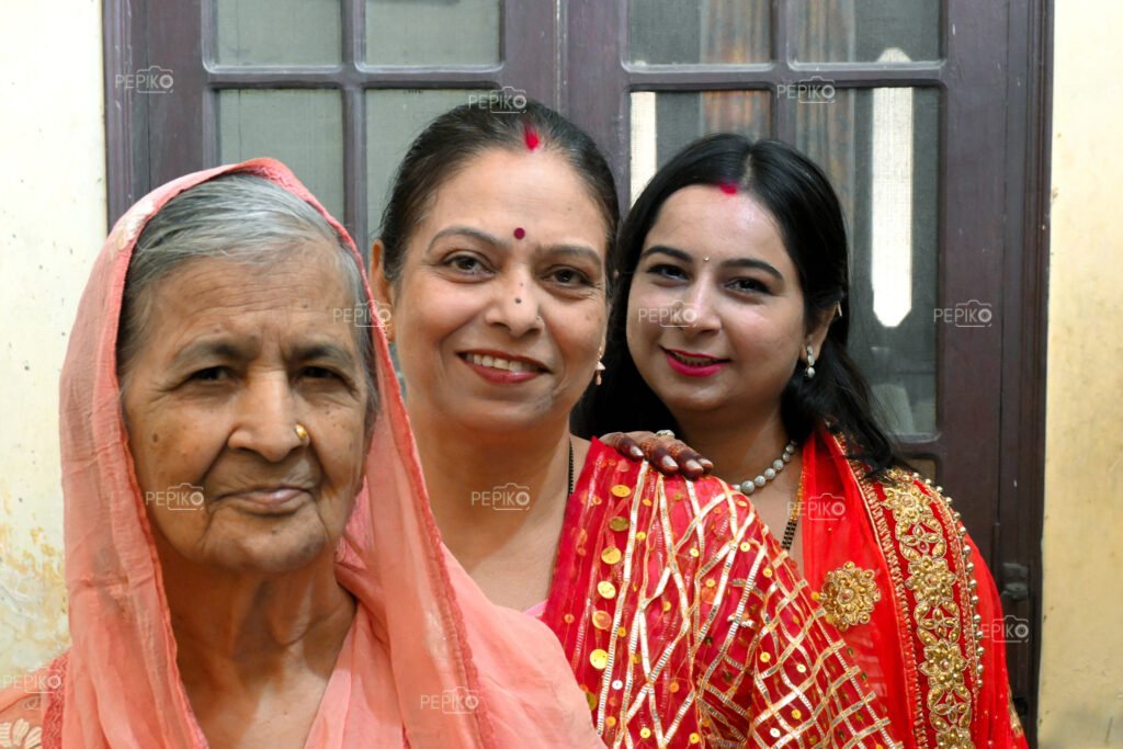 Beautiful picture of three ladies / women in Indian ethnic wear