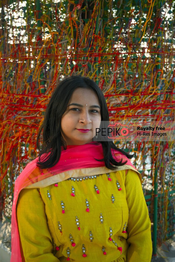 Closeup of a devotee at religious place