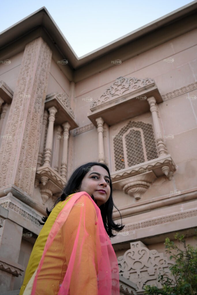 Lower angle shot of an Indian women portrait