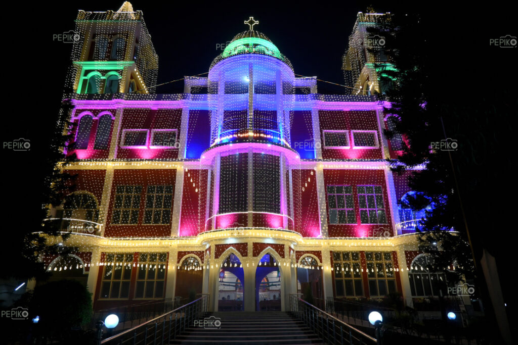 Fully decorated church in Ludhiana Punjab for Christmas occasion / festival
