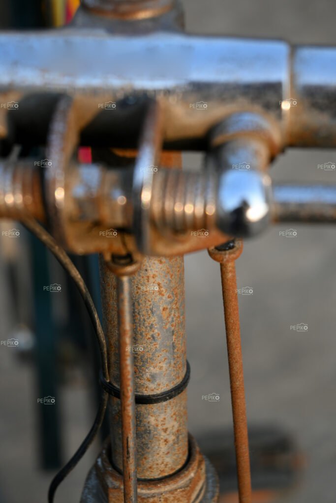 Closeup of cycle / bicycle handle and brake