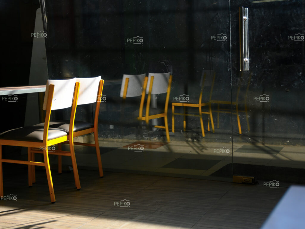 Picture of yellow chairs in restaurant