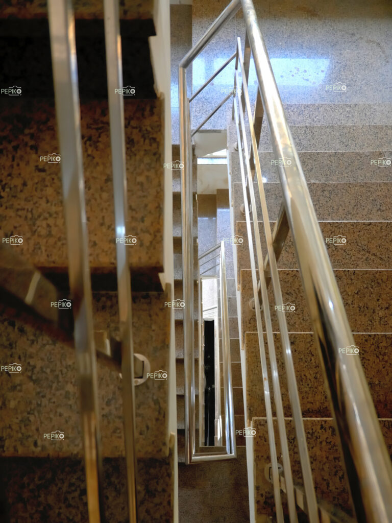 Gap between down stairs in building