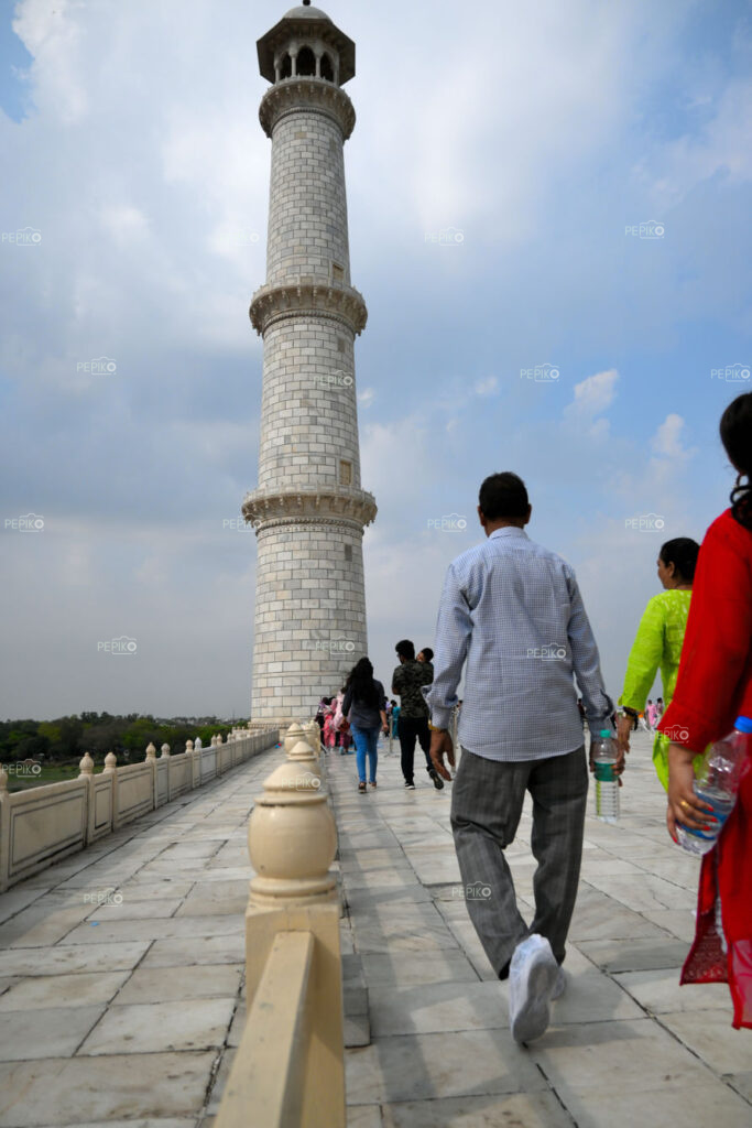 Low angle view of people in The Taj Mahal, India